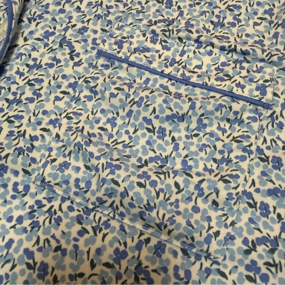 Kate Spade New York Black Label Blue Floral Pajama Set - Picture 6 of 7
